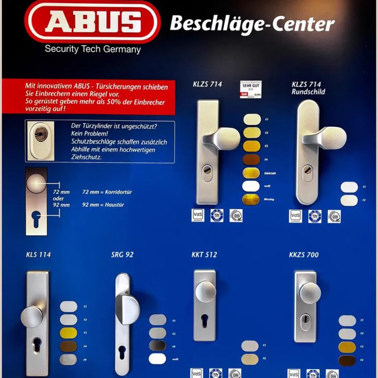 ABUS Beschläge-Center mit einbruchhemmenden Türbeschlägen in verschiedenen Ausführungen